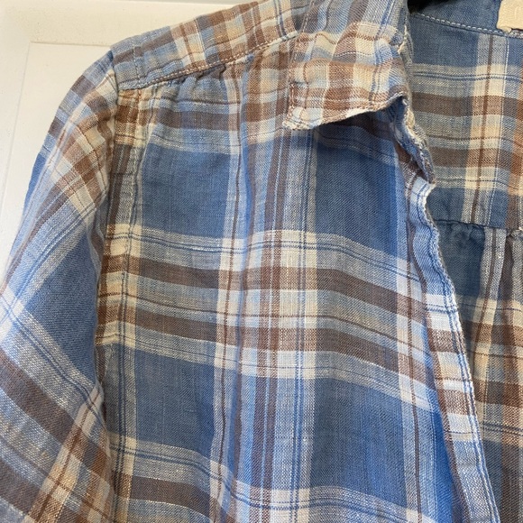 CP Shades Plaid Popover Teton Tunic Top Linen Sz X Small - Picture 9 of 12